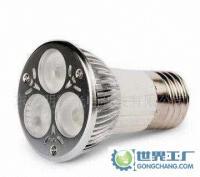 LED灯杯射灯可调光E27 3×1W大功率LED寿命50000小时镁合金_灯具照明